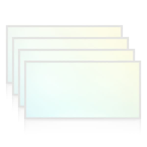 Luxrite 2x4 FT Prismatic LED Panel Lights 3CCT 4000K-6500K 30/40/50W Up to 6250LM 0-10V Dimmable DLC, 4PK LR24253-4PK - main